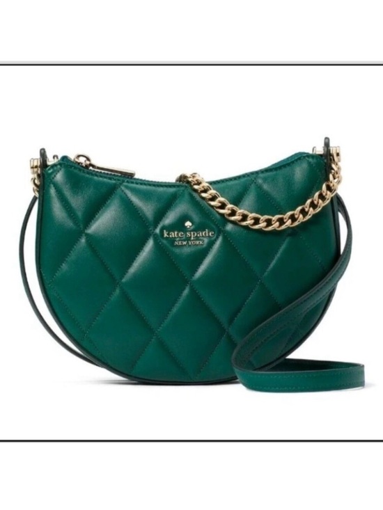 kate spade Handbags - kate spade Carey Emerald Quilted Leather Crescent Crossbody with Gold Chain
